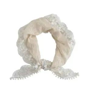 [하프클럽/골피아]프렌치 레이스 삼각 헤어스카프