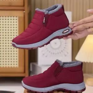 [에이치플러스몰]따뜻한 겨울 패딩 털 슬립온 방한화 남녀공용 보온 신발 부츠