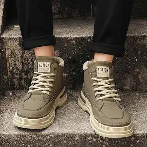 [에이치플러스몰]남성 와이드 아웃솔 워커 2컬러 데일리 앵클부츠