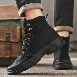 [에이치플러스몰]남성 레이스업 워커 부츠 데일리 스포티 슈즈 깔끔한 착화감 외출화