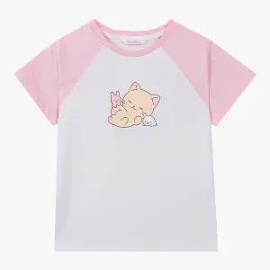 [로엠걸즈] 도트 라글란 고양이 티셔츠 RGRA2633C [P003781546]