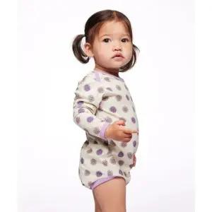 [쁘띠팔레](강남점)-(신세계 강남) 스마포크- 꽃무늬 울름 긴팔 아기 바디슈트