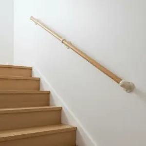 나무 우드랩핑 핸드레일 복도 계단손잡이 병원 요양원 학교 안전손잡이 38파이