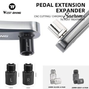 웨스트 바이킹 MTB 자전거 페달 익스텐더 연장 액슬 산악 도로 롱 크랭크 암 스페이서