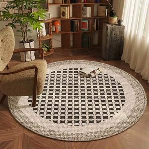 유럽 사무실 라운드 카페트 딥그레이 여름 출입구 식탁밑 서재 미끄럼방지 빈티지