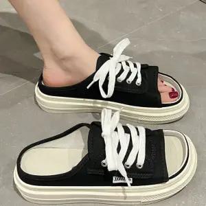 데일리 여성 여름 외출 여행 뮬 스니커즈 운동화 신발 Xix9+4mCH