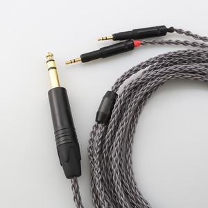 고 은도금 이어폰 케이블 7N OCC 8 코어 ATH-R70X R70X 헤드폰용 6.35mm 4.4mm 2.5mm