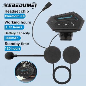 오토바이 헬멧 셋 스테레오 블루투스 이어폰 무선 핸즈프리 마이크 폰 음악 플레이어 오토바이 라이더용 BT