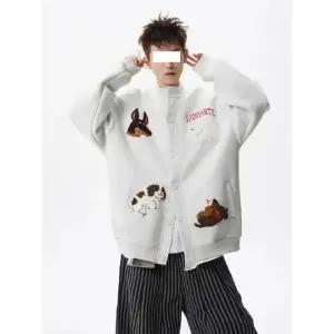 남사친 빈티지 캐주얼 춘추 맨투맨 재킷 자수 커플 타월 카디건 원픽3