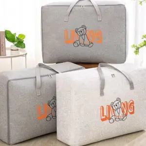 특대형 패브릭 방수 이불 가방 정리 보관 파우치