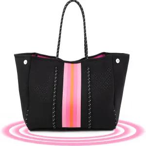 IBEE 네오프렌 토트백 여성용 - 대형 핸드백 비치 앤 풀 토트 접이식