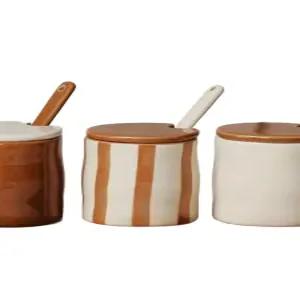 덴식 조미료통 3종세트 양념통 도자기 핸드메이드