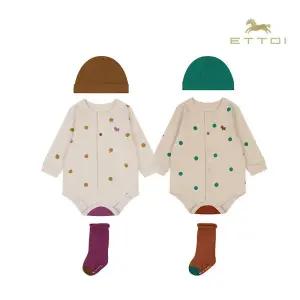 [롯데백화점]에뜨와 시스링바디수트3PCS SET 07T017904/임신,출산,신생아,백일,조카선물