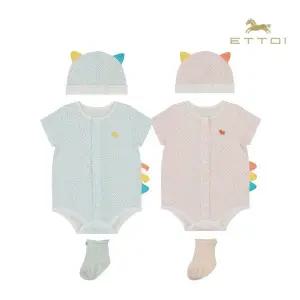 [롯데백화점]에뜨와 댕댕바디수트3CPS SET 07T017903/임신,출산,신생아,백일,조카선물