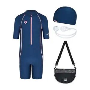 [셀러허브 스포츠레저]아레나 여아동 3부 반전신 수영복 수경세트 F363197 (47228065)