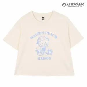 [보리보리/에어워크 주니어]여아 주니어 곰돌이 크롭 반팔 티셔츠