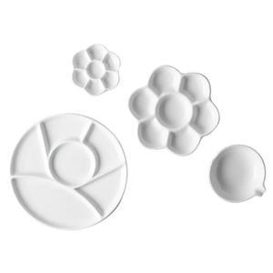 수채화 구아슈 그림을 위한 둥근 꽃 세라믹 팔레트 매화 꽃 팔레트 미술 용품