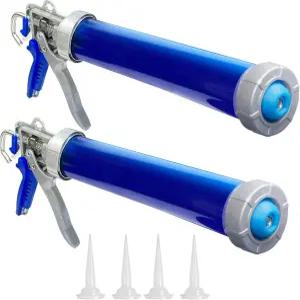 소시지 코킹 건 2팩 20온스 튜브 콘 노즐 4개 포함 욕실 주방 거실 창문 및 지붕에 적합합니다