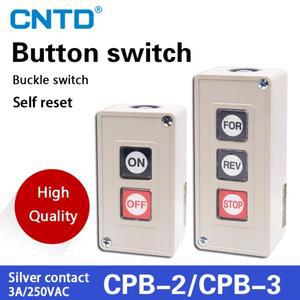 CNTD CPB-2/ CPB-3 AC 250V 3A ON/OFF 3 상 전원 푸시 버튼 스위치 셀프 리셋 버클 스위치/REV/STOP 키