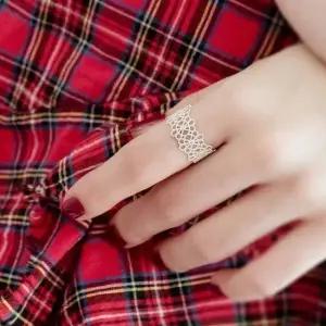 (실버) 레이스 플라워 반지 레이스 은 실버 메탈레이스