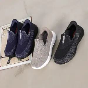 남자 이지핏 매쉬 니트 통기성 슬립온 운동화