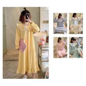 여성 레이스 카라 베이직 원피스 잠옷 (F) 홈웨어 여자잠옷