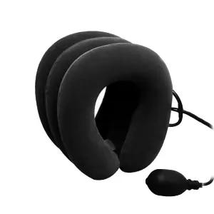 LW 휴대용 3단 목 스트레칭기 공기주입 목쿠션 바른자세 베개 에어쿠션 목지지대 목보호대