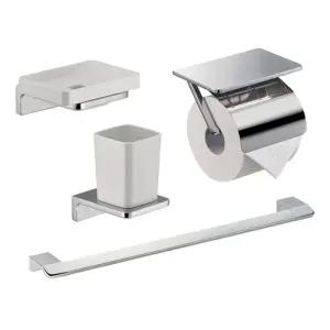 욕실 용품 윈도우 욕실 액세서리 유광 크롬 4종 세트