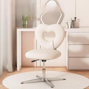 벨벳의자 하트 높이 조절 가능 스완 메이크업 양털 회전 양가죽 리본체어 팔걸이