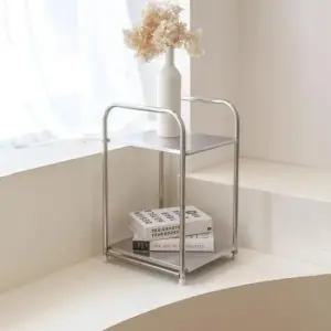 협탁 2단 스테인리스 선반 거치대 받침대 틈새 테이블