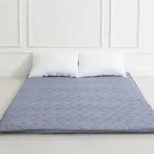 차렵이불 J리빙 접이식 3단매트리스 민무늬 퀸 블루