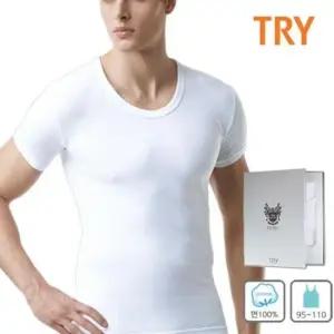 면런닝 TRY 남성 디럭스 반팔 런닝 셔츠 50수 남자 속옷 2매