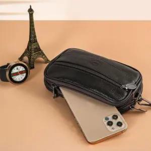 가죽 핸드폰 파우치 오일지 가방 미니 남성오일