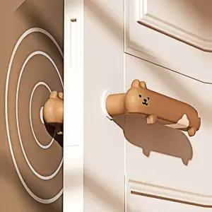 문고리 커버 고양이 회색냥(좌) 충격방지 실리콘