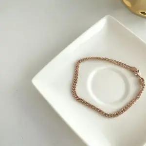 주얼리 커브 할로우 체인 팔찌18k로즈골드19.5cm