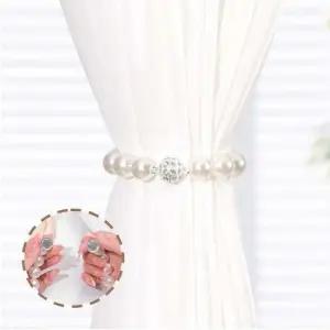 마그네틱 진주 커튼 끈 타이백 후사고리 홀더 집게 커튼끈