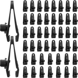 48 PCS 방수 클립 헤비 듀티 잠금 그립 치아가 있는 ABS 클램프 캠핑용 샤크 텐트 패스너 카 트럭 보트