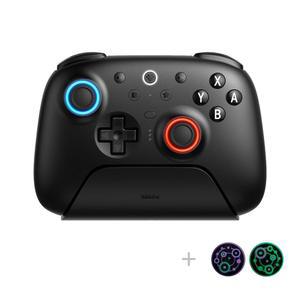 8Bitdo Ultimate 2 Bluetooth 컨트롤러(TMR 조이스틱 포함) 스위처블 홀 효과 /촉각 트리거 진동 모션 컨트롤 RGB 파이어 링 스위치 2 윈도우 PC용 백 버튼 - 블랙