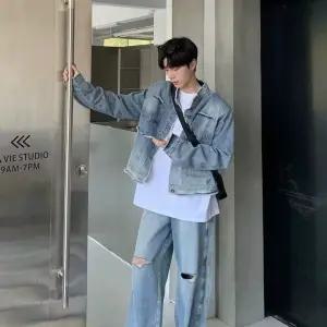 청 빈티지 캐주얼 남성 청자켓 코트 숏 봄가을 퍼 트리밍 시크 재킷 원픽3