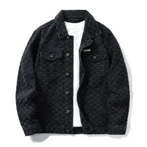 남성용 데님 캐주얼 청자켓 시크 자켓 상의 자카드 루즈핏 코트 원픽1