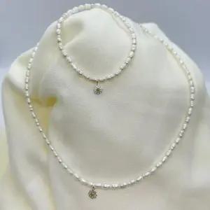 진주조개 실버925 못난이 천연 담수 진주 목걸이 팔찌 세트