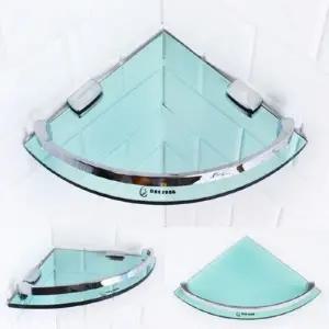 국산 투명 강화유리 욕실 코너선반