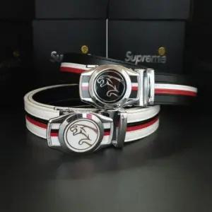 [패션] 빅 재규어 사선가죽 자동벨트