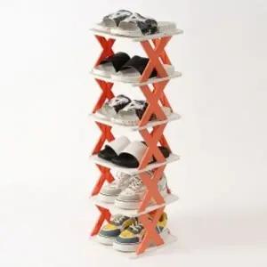 프리조립식신발정리대6단(오렌지)슈즈렉
