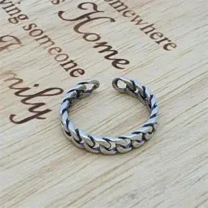 [다잇템]남자 사슬 실버반지 여자 오픈 92.5 반지_P335990859