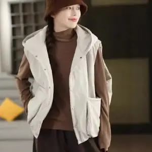 여친 캐주얼 동계 조끼 코트 포켓 트렌디 아이템 민소매 도톰 빅 패딩 따뜻한 HT4