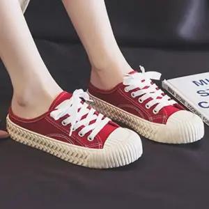 여성 4컬러 데일리 슬리퍼 캔버스 스니커즈 D8037