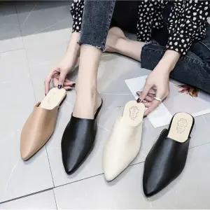 슬리퍼 여자 발목 캐쥬얼 뮬 여자구두 편한 덮는 플랫