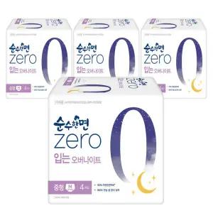 [롯데백화점]깨끗한나라 깨끗한나라 순수한면 제로zero 입는오버나이트 중형 4개입x4팩
