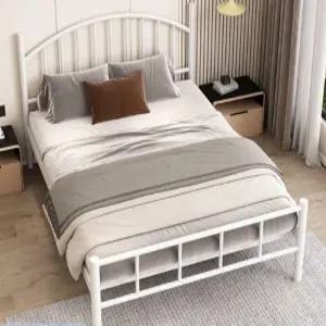 철제 프레임 매트리스 120x200cm 흰색 퀸 싱글 슈퍼싱글 침대 북유럽